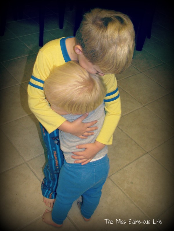 One of my favorite photos of my boys, showing each other goodness...
